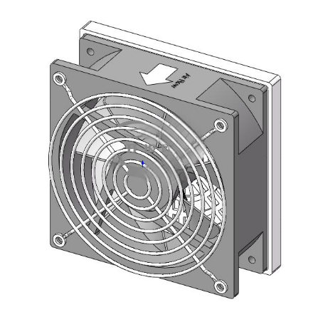 工业散热风扇120X120三维模型缩略图